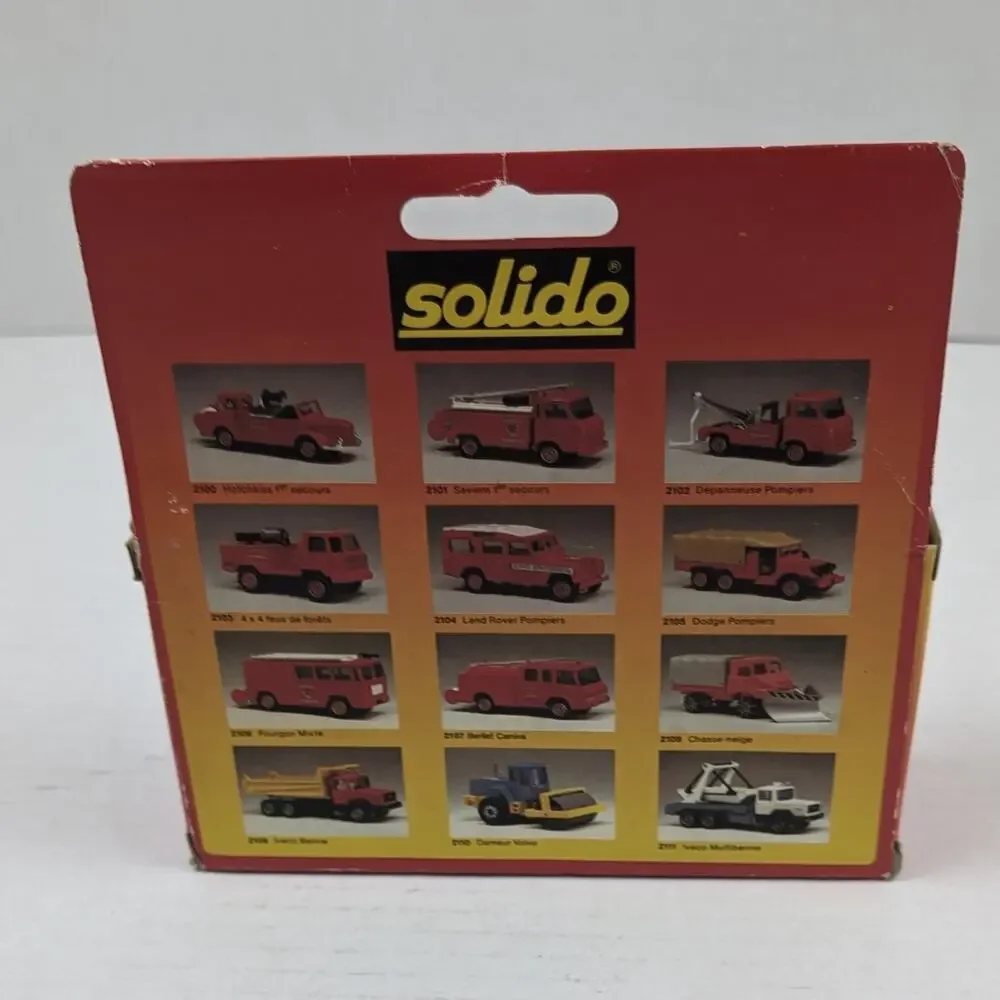 Vintage Solido 2106 Berliet GAK 17 Fourgon Mixte Paris Fire Truck Boxed